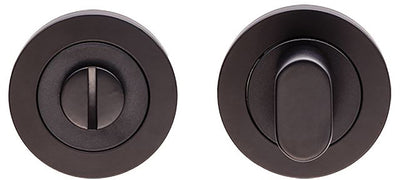 Round Bathroom Turn & Release Set - Matt Black