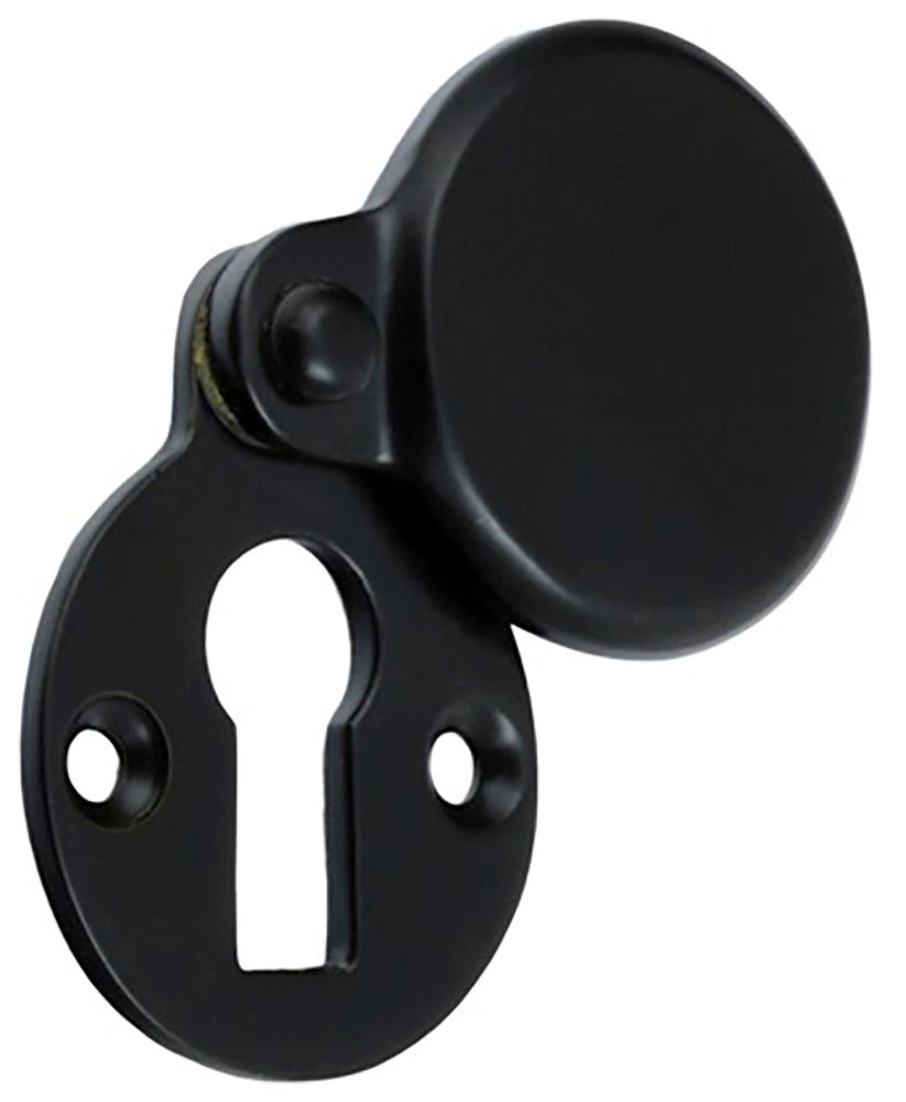Round Covered Escutcheon Key Hole Cover - Matt Black