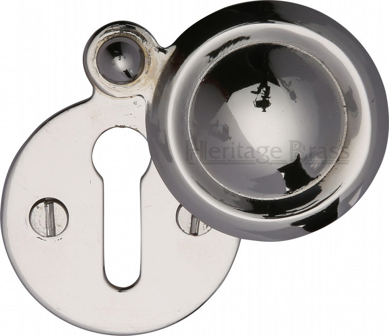 Round Covered Escutcheon Key Hole Cover - Polished Nickel - Each