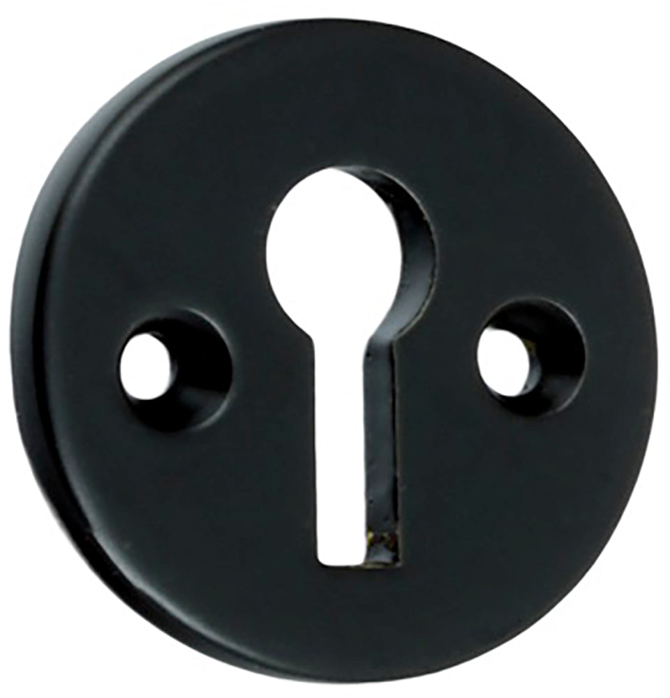 Round Open Escutcheon Key Hole Cover - Matt Black