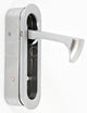 Rounded End Flush Fitting Pull Out Edge Pull For Sliding Pocket Hideaway Doors - Satin Chrome