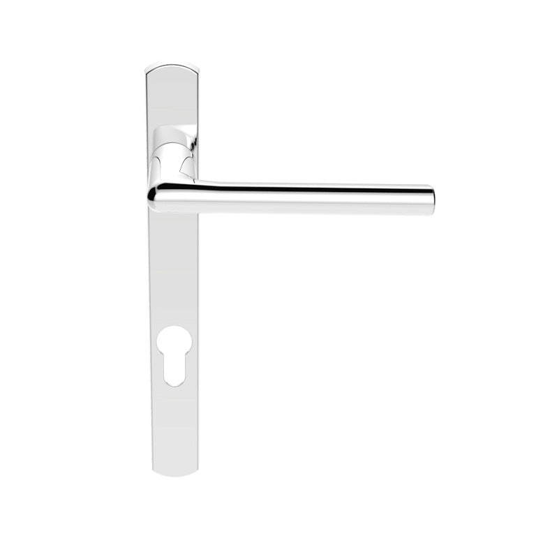 Serozzetta Rosa Narrowstyle Multi Point Door Lever Handles - 92mm Euro Centres - 123.5mm Bolt Centres - 220mm x 26mm Back Plate - Polished Chrome