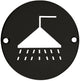 Shower Symbol - Circular Screw Fix Sign - Matt Black