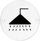 Shower Symbol - Circular Screw Fix Sign - Matt White