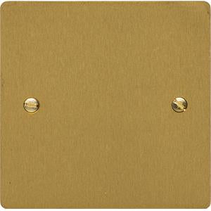 Single Blank Plate  - Flat Plate With Rounded Corners - Satin Brass