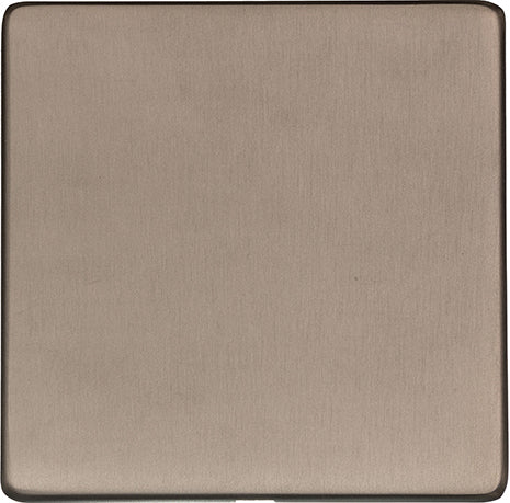 Studio Concealed Fix Plate Light Switch & Socket Range - Flat Screwless Plate With Rounded Edges - Aged Pewter