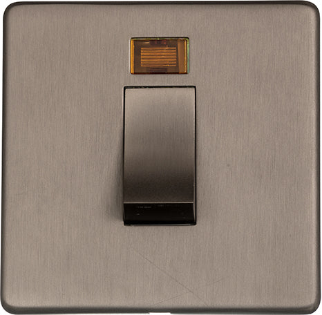 Studio Concealed Fix Plate Light Switch & Socket Range - Flat Screwless Plate With Rounded Edges - Aged Pewter