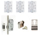 Single Locking Cupboard Door - Ironmongery Kit - For Non Fire Rated Doors - Satin Stainless Steel Ironmongery