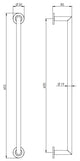 Single Round Bar Mitred Towel Rail - Concealed Fix Roses - Available In Two Sizes - Polished Stainless Steel