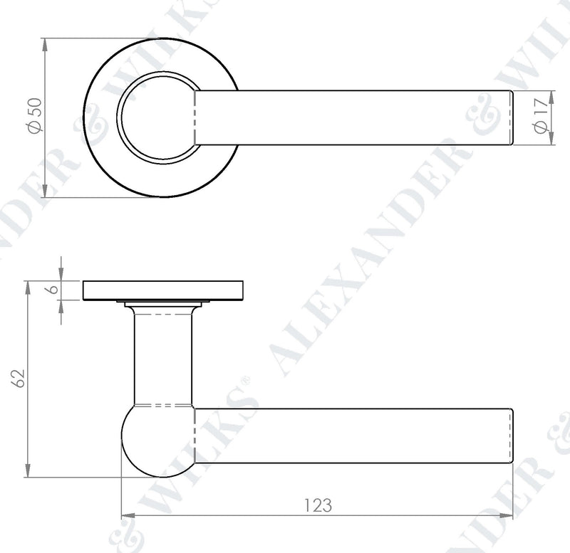 Siskin Lever Handle On Concealed Fix Low Profile Round Rose - Diagram