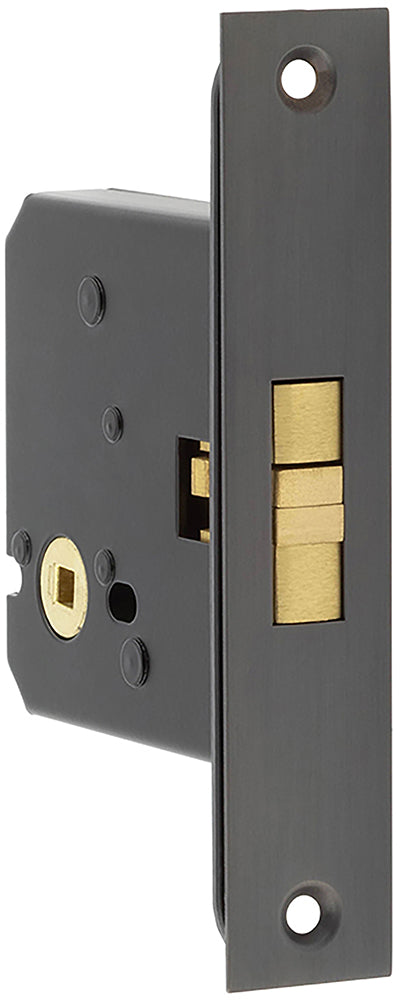 Sliding Door - Bathroom Claw Lock - 76mm Case Depth - Dark Bronze - Closed