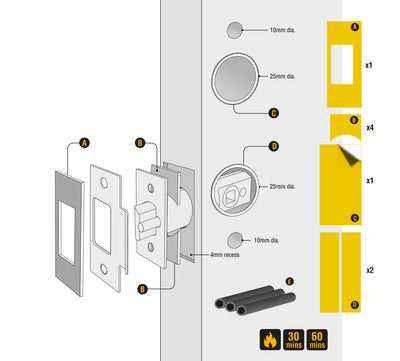 Intumescent Kit To Suit Codelocks - Mechanical / Smart Locks
