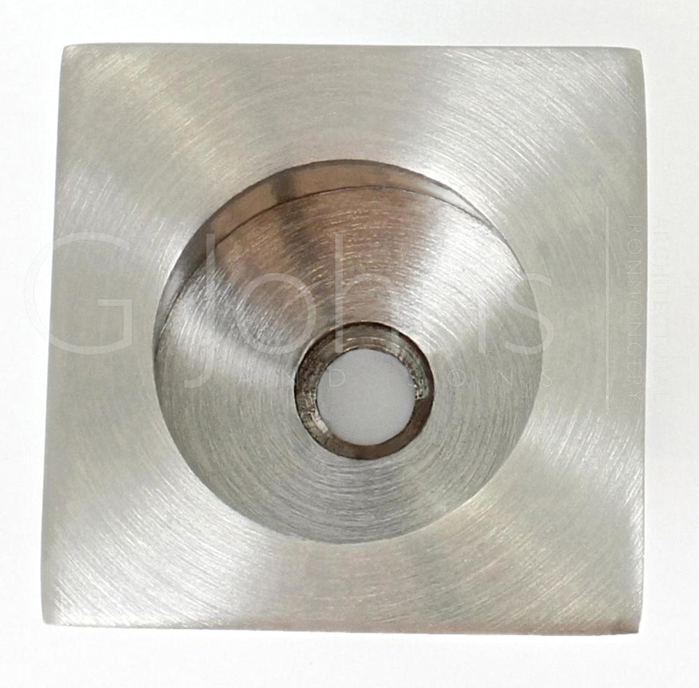 Square Flush Fitting Edge Pull For Sliding Doors - 30mm x 30mm - Satin Stainless Steel