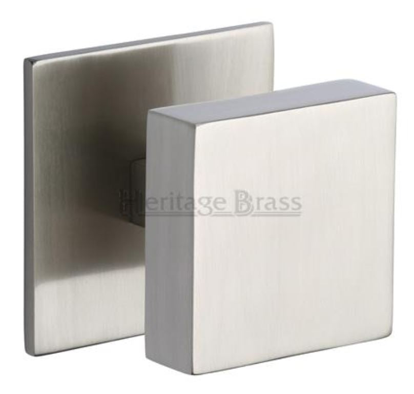 Traditional Square Centre Door Knob - Satin Nickel