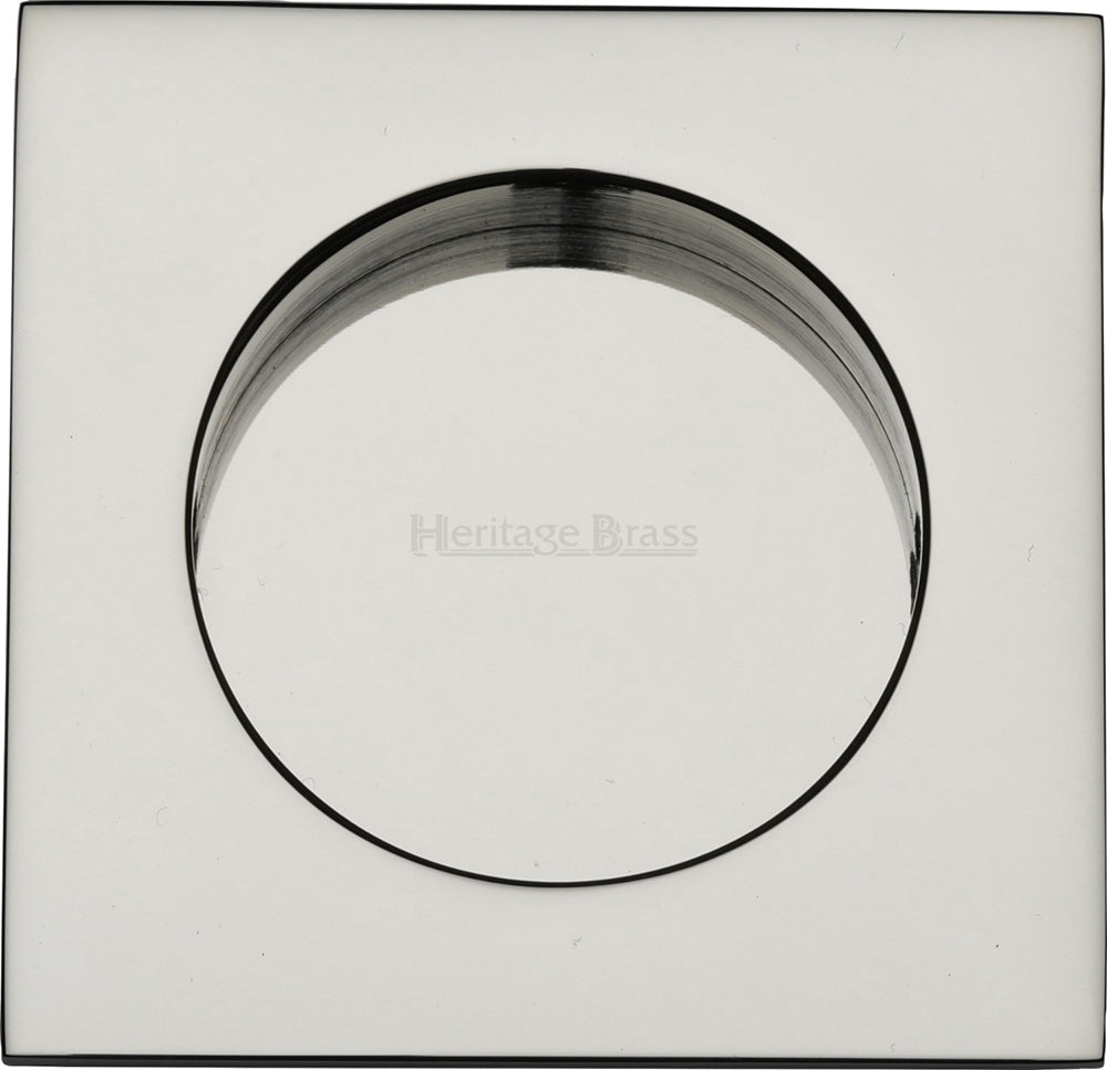 Squared Flush Pull Handle For Sliding Pocket Doors - 63mm x 63mm - Polished Nickel