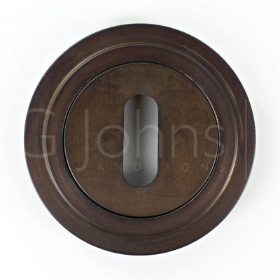Standard Profile Escutcheon With Stepped Rose - 53mm x 10mm - Dark Bronze (Lacquered)