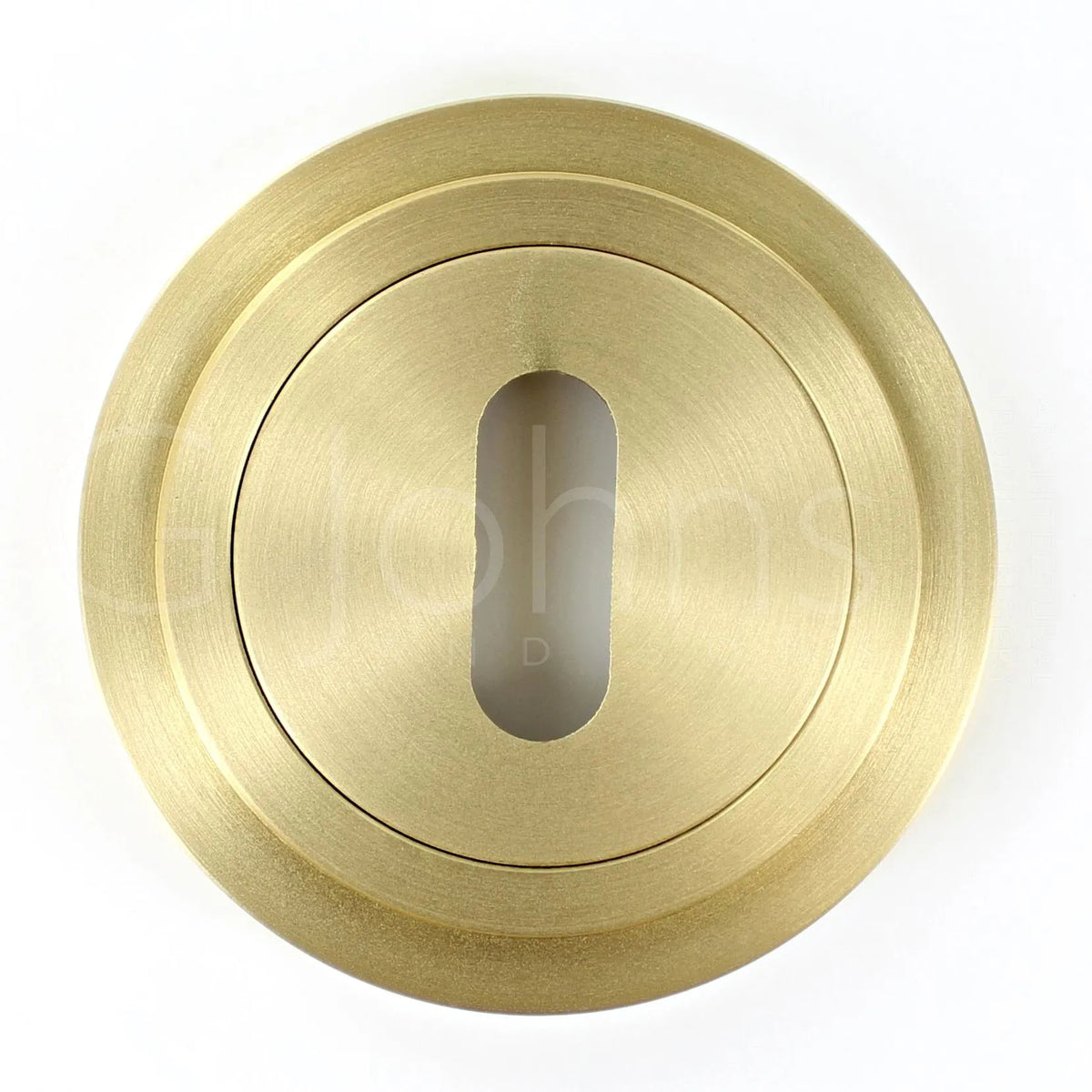 Standard Profile Escutcheon With Stepped Rose - 53mm x 10mm - Satin Brass (Lacquered)