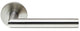 Straight Mitred Design Round Rose Lever Handles - Heavy Duty Grade 4 - Tested For Use With FD30 / FD60 Fire Doors - Satin Stainless Steel