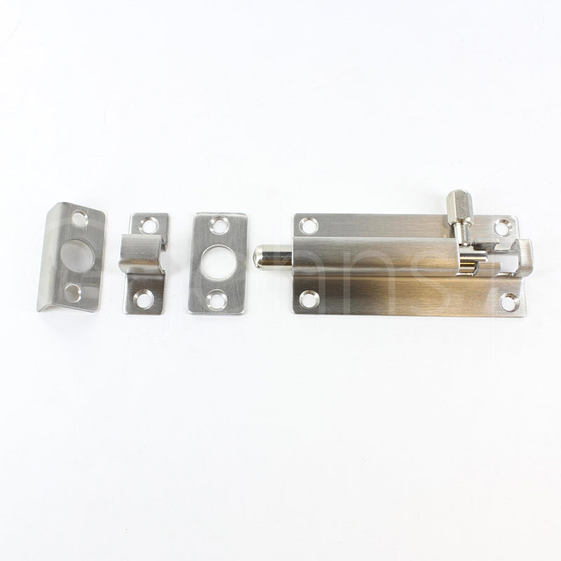 Surface Mounted Bolt - For Inward Or Outward Opening Doors - Satin Stainless Steel