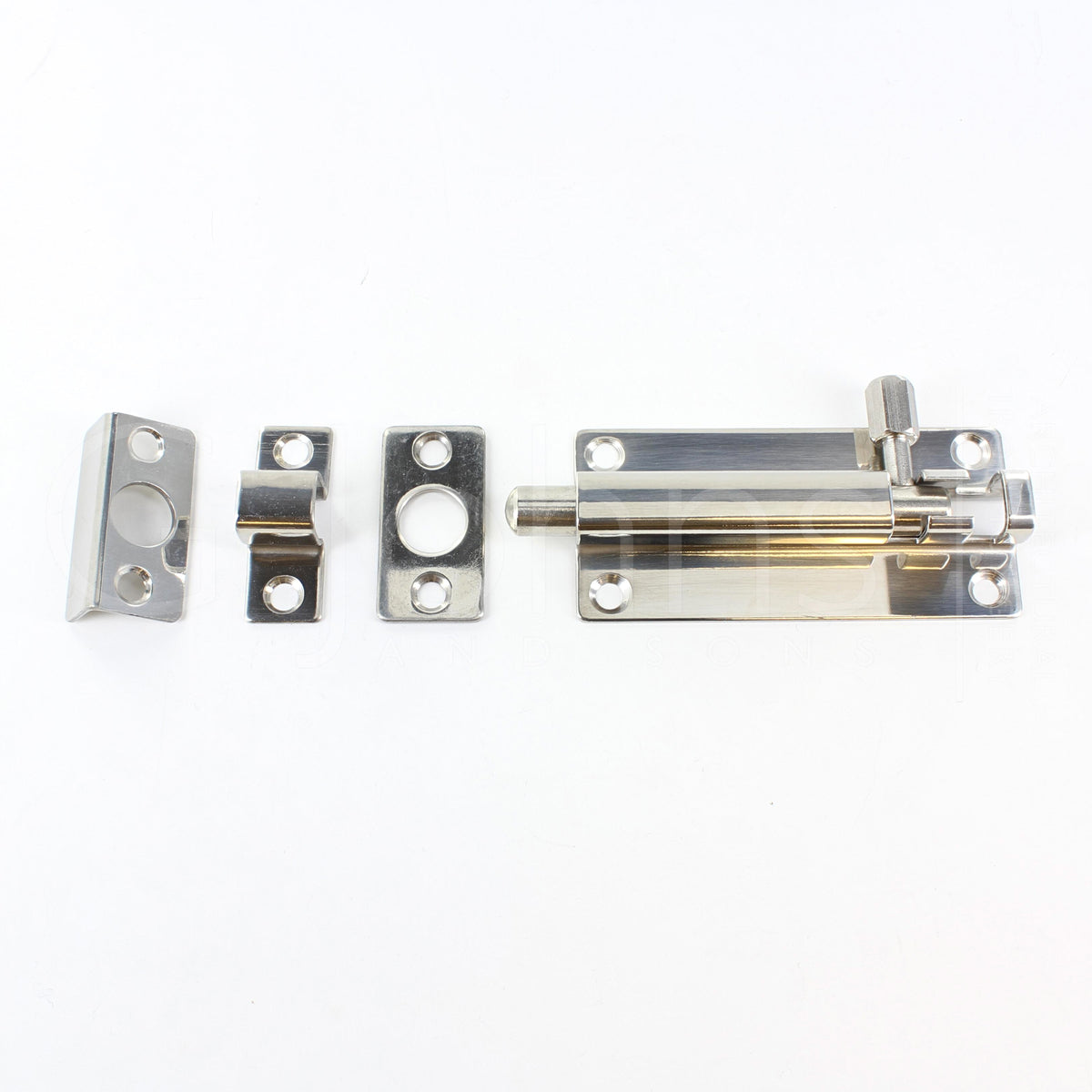 Surface Mounted Bolt - For Inward Or Outward Opening Doors - Polished Stainless Steel