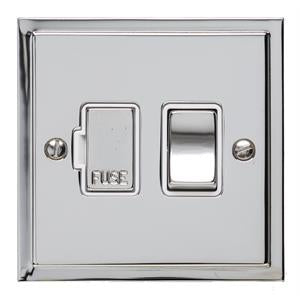 Switched Fused Spur - Elite Stepped Pattern Plate - Flat Plate With Square Edges - Polished Chrome