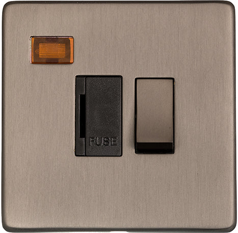 Studio Concealed Fix Plate Light Switch & Socket Range - Flat Screwless Plate With Rounded Edges - Aged Pewter