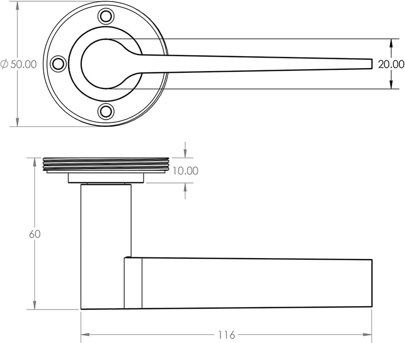 Tappered Pattern Lever Handle - Diagram