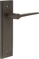 Tapered Pattern Lever Handle On A Large Rectangular Backplate - Dark Bronze (Lacquered)