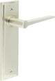 Tapered Pattern Lever Handle On A Large Rectangular Backplate - Satin Nickel