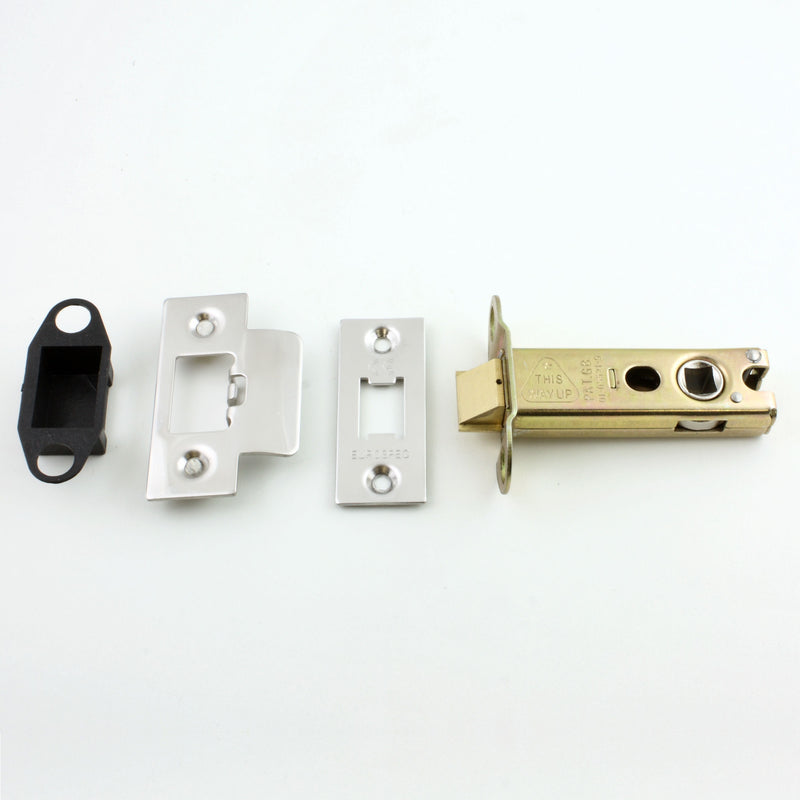 Heavy Duty Double Sprung Tubular Mortice Latch  CE Marked - Suitable For Use On Fire Doors - Polished Stainless Steel (Shiny Finish) - G Johns & Sons Ltd - Architectural Ironmongery