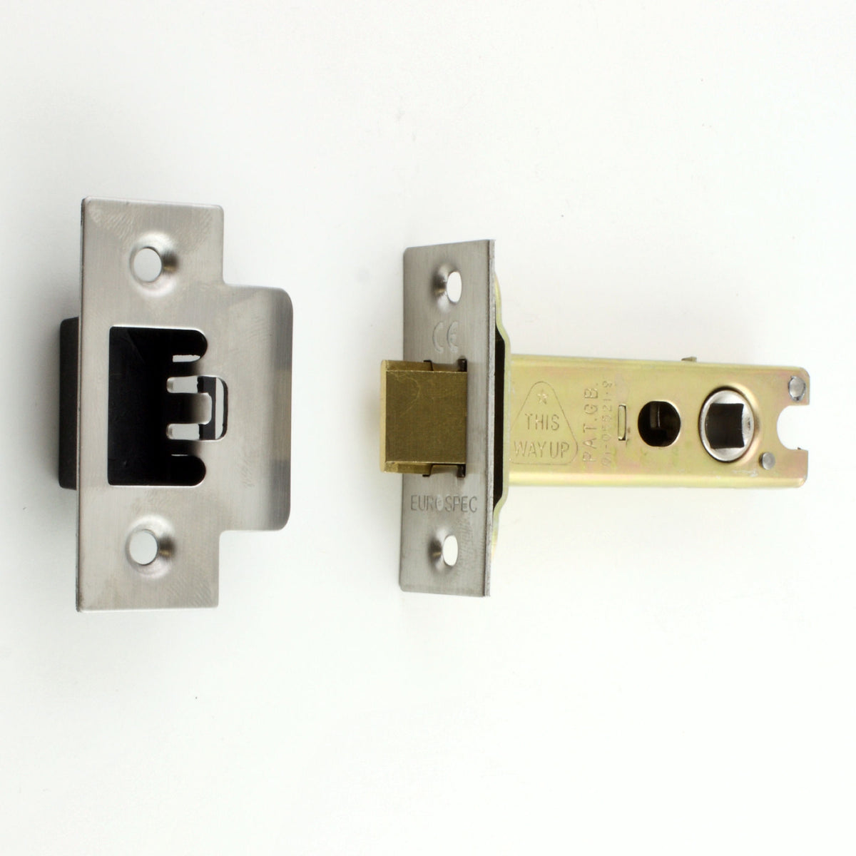 Heavy Duty Double Sprung Tubular Mortice Latch CE Marked - Fire Rated - Satin Stainless Steel