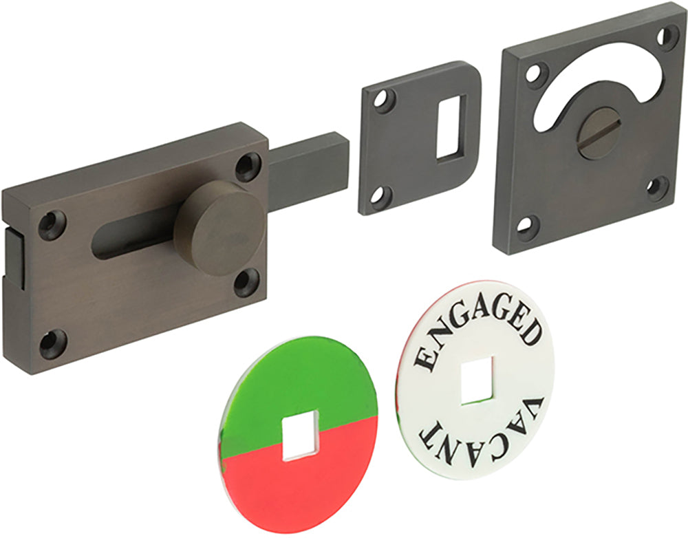Traditional Vacant & Engaged Indicator Bolt For Bathroom & Toilet Doors - Dark Bronze