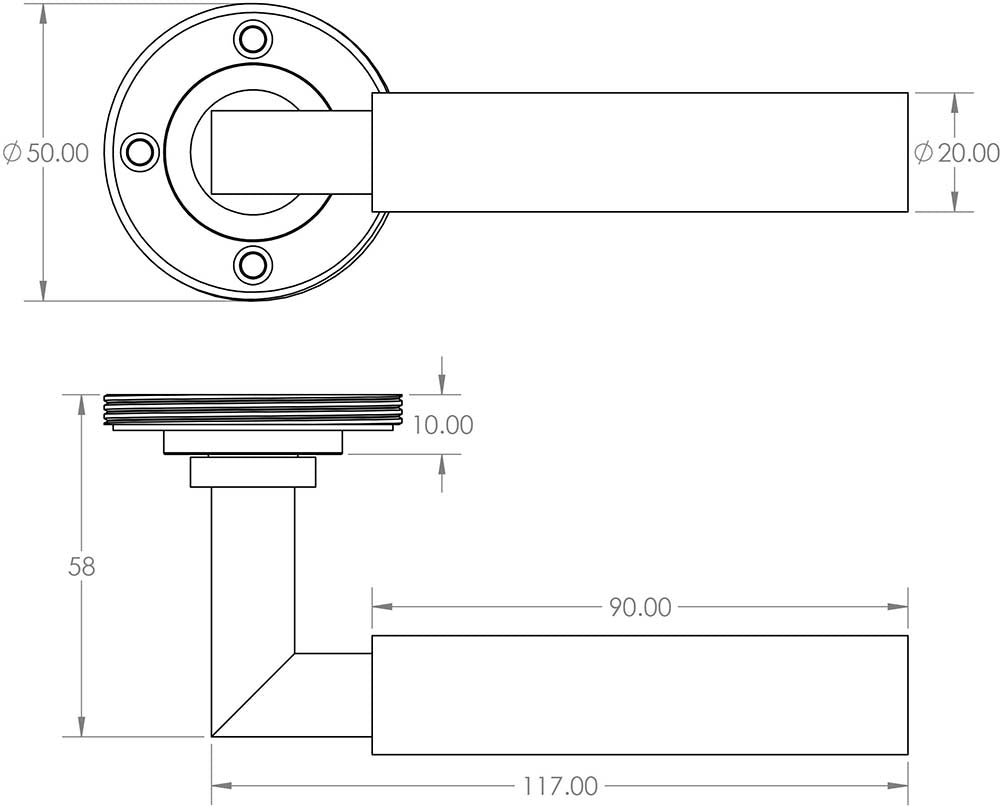 Tubular Pattern Lever Handle - Diagram