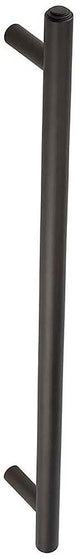 Tubular T Bar Bolt Through Pull Handle With Stepped Ends - 513mm Length (425mm Centres) - Dark Bronze (Lacquered) - Suitable For Use With FD30 / FD60 Fire Doors