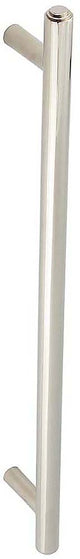 Tubular T Bar Bolt Through Pull Handle With Stepped Ends - 513mm Length (425mm Centres) - Polished Nickel - Suitable For Use With FD30 / FD60 Fire Doors
