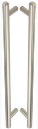 Tubular T Bar Back To Back Pull Handle With Stepped Ends - 513mm Length (425mm Centres) - Satin Nickel - Suitable For Use With FD30 / FD60 Fire Doors