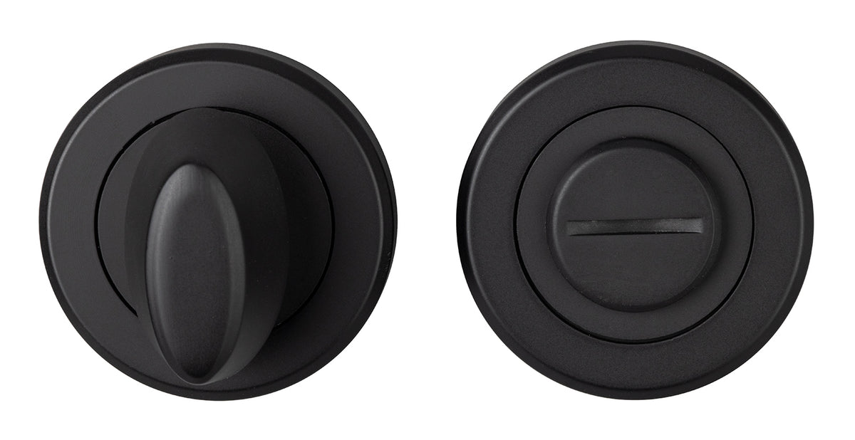Turn & Release On Concealed Fix Round Rose - Matt Black