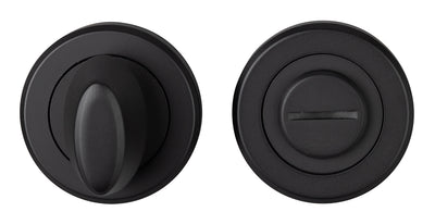 Turn & Release On Concealed Fix Round Rose - Matt Black