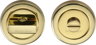 Turn & Release On Round Rose - Polished Brass (Lacquered)