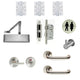 Unisex WC Toilet Door - Turn & Release Locking - Ironmongery Kit - For Non Fire Rated Doors - Satin Stainless Steel Ironmongery