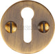 Round Open Escutcheon Key Hole Cover - Antique Brass (Gloss Lacquered)