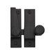 Straight Arm Sliding Sash Window Fastener With Button Knob - 69mm x 20mm - Matt Black