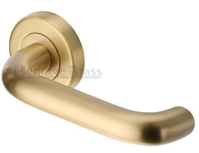Harmony Round Rose Safety Lever Handle - Satin Brass