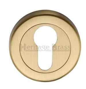 Euro Profile Escutcheon - Satin Brass (Lacquered)