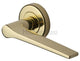 Gio Lever On Round Rose Lever Handles - Polished Brass (Lacquered)