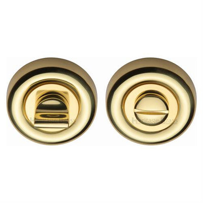Colonial Bathroom Turn & Release Set - 53mm x 10mm - Polished Brass (Lacquered)