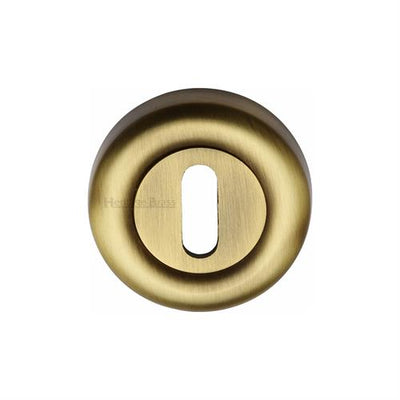 Colonial Standard Profile Round Escutcheon 53mm x 10mm - Antique Brass (Gloss Lacquered)
