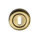 Colonial Standard Profile Round Escutcheon 53mm x 10mm - Antique Brass (Gloss Lacquered)