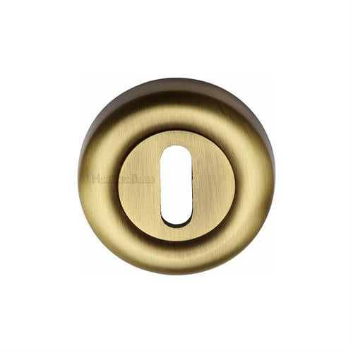 Colonial Standard Profile Round Escutcheon 53mm x 10mm - Antique Brass