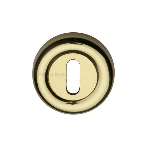 Colonial Standard Profile Round Escutcheon 53mm x 10mm - Polished Brass